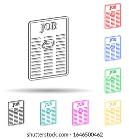 highlighting the appropriate job in the ad multi color style icon. Simple glyph, flat vector of hr and heat hunting icons for ui and ux, website or mobile application