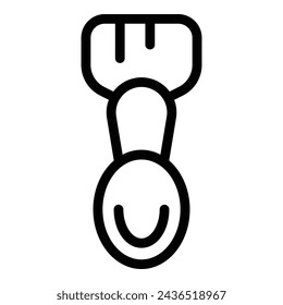 Highlighting brush icon outline vector. Blush skincare tool. Facial beauty paintbrush