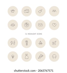 Highlights cover icons.  Abstract. Fashion and style. Vector. Isolated on a white background.