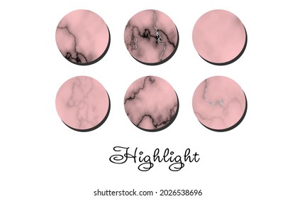 Highlights cover icons. Marble icons to attract the attention of the audience. Vector illustration