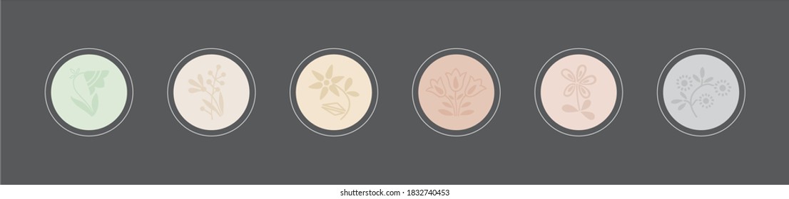 Highlights icons. Set of meadows and garden flowers in flat style. Color vector illustration isolated on dark background.	
