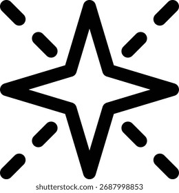 Destacados, objeto, icono de contorno de estrella