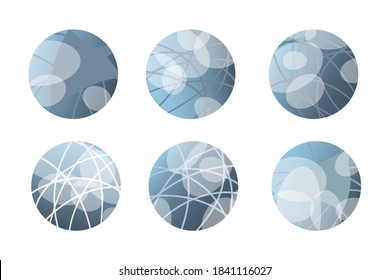 Highlights. Set for social networks and sites. Abstract gray-blue set in pastel colors. Vector illustration.
