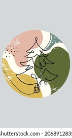 Highlights for stories. abstract  background, christmas tree, traditional colors, New Year 2022. Drawing various shapes, stripes. for printing on card, postcard, invitation, flyer. 