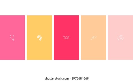 Highlights stories covers designs. Food highlights vector