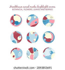 Highlights Stories Covers. Highlights icons. Social network highlight stories icons. Business icons. Social media. Vector illustration