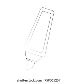 Highligther marker utensil icon vector illustration graphic design