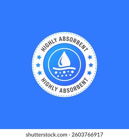 Highly Absorbent label or stamp vector isolated EPS. Best Absorbent label vector for product packaging design element. Absorbent sign vector for product design element.