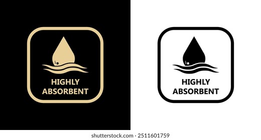 Highly Absorbent - vector icon for product labels.