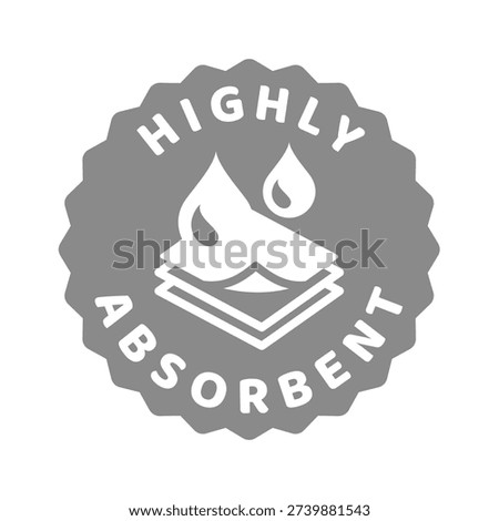 Highly absorbent vector label. Absorbing pad or towel and diaper.