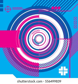 A highly detailed abstract circular technical vector element. This circle design can be used to add a futuristic spin to your creation.