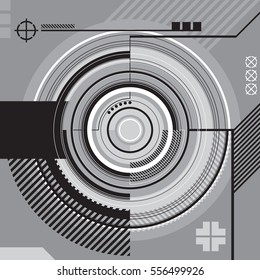A highly detailed abstract circular technical vector element. This circle design can be used to add a futuristic spin to your creation.