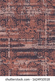 Highly detailed abstract texture or grunge background. For art texture, grunge design, and vintage paper or border frame, modern damask pattern for carpet, rug, scarf, clipboard , shawl pattern