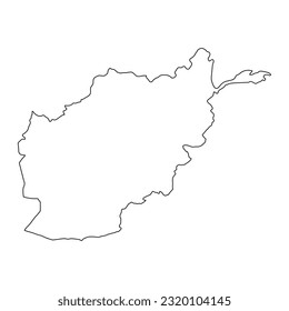 Highly detailed Afghanistan map with borders isolated on background