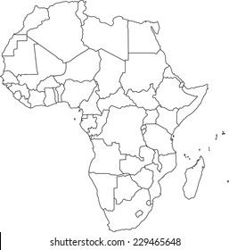 Highly Detailed Africa Blind Map.