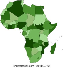 Highly Detailed Africa political map