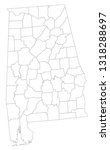 Highly detailed Alabama blind map.