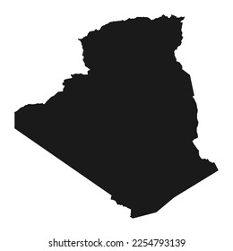 Highly detailed Algeria map with borders isolated on background