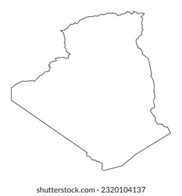 Mapa muy detallado de Argelia con fronteras aisladas en segundo plano