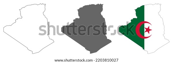 Highly Detailed Algeria Map Borders Isolated Stock Vector Royalty Free   Highly Detailed Algeria Map Borders 600w 2203810027 