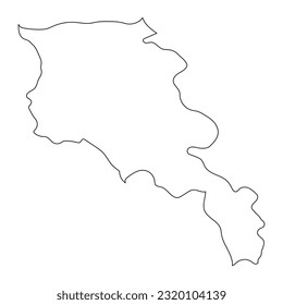 Mapa muy detallado de Armenia con fronteras aisladas en segundo plano