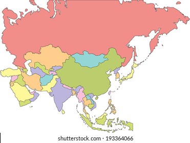 Asia Political Map Images, Stock Photos & Vectors | Shutterstock