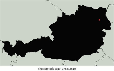 Highly Detailed Austria Silhouette map.