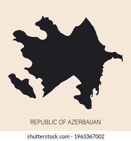 Highly detailed Azerbaijan map with borders isolated on background