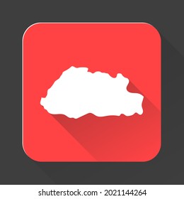 Sehr detaillierte Bhutan-Karte mit Rändern einzeln auf Hintergrund