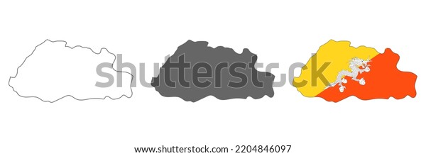 Highly Detailed Bhutan Map Borders Isolated Stock Vector Royalty Free   Highly Detailed Bhutan Map Borders 600w 2204846097 