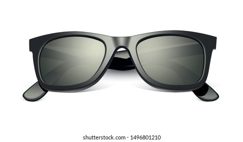 highly detailed black sunglasses on a white background eps10