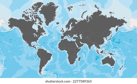 Highly detailed blank World Map vector illustration. Editable and clearly labeled layers.