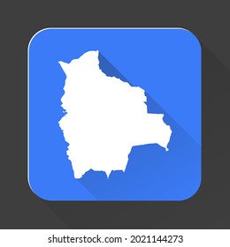 Highly detailed Bolivia map  with borders isolated on background