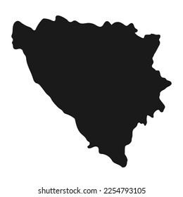 Highly detailed Bosnia and Herzegovina map  with borders isolated on background