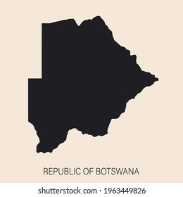 Highly detailed Botswana map  with borders isolated on background