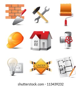 Highly detailed building icons set