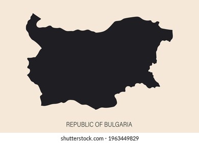 Mapa búlgaro altamente detallado con fronteras aisladas en segundo plano
