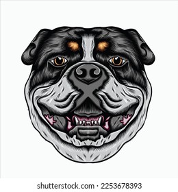Highly detailed bulldog illustration logo