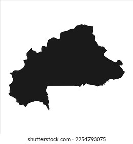 Highly detailed Burkina Faso map with borders isolated on background