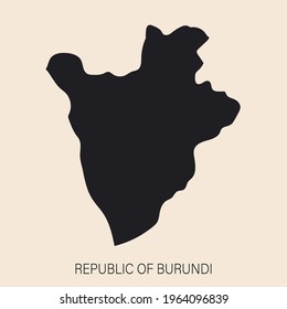 Highly detailed Burundi map with borders isolated on background