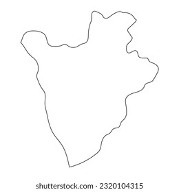 Highly detailed Burundi map with borders isolated on background