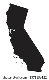 Highly Detailed California Silhouette Map.