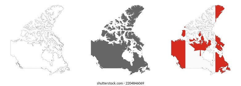 Highly Detailed Canada Map Borders Isolated Stock Vector (Royalty Free