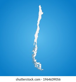 Mapa chileno altamente detallado con fronteras aisladas en segundo plano