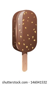 Hielo de chocolate con nueces muy detallado