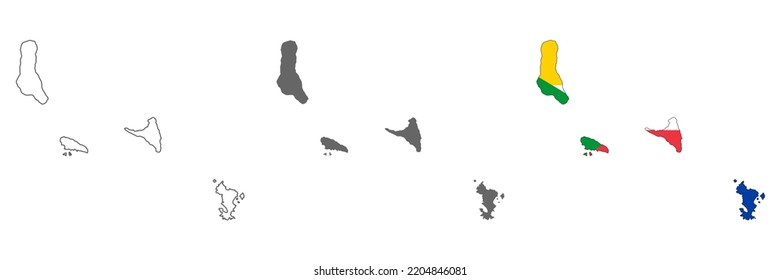 Highly detailed Comoros map with borders isolated on background