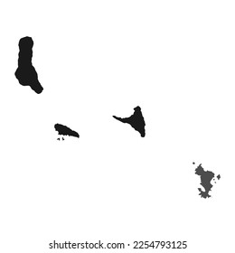 Highly detailed Comoros map with borders isolated on background