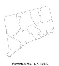 Highly Detailed Connecticut Blind Map.