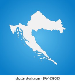 Highly detailed Croatia map with borders isolated on background
