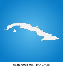 Highly detailed Cuba map with borders isolated on background